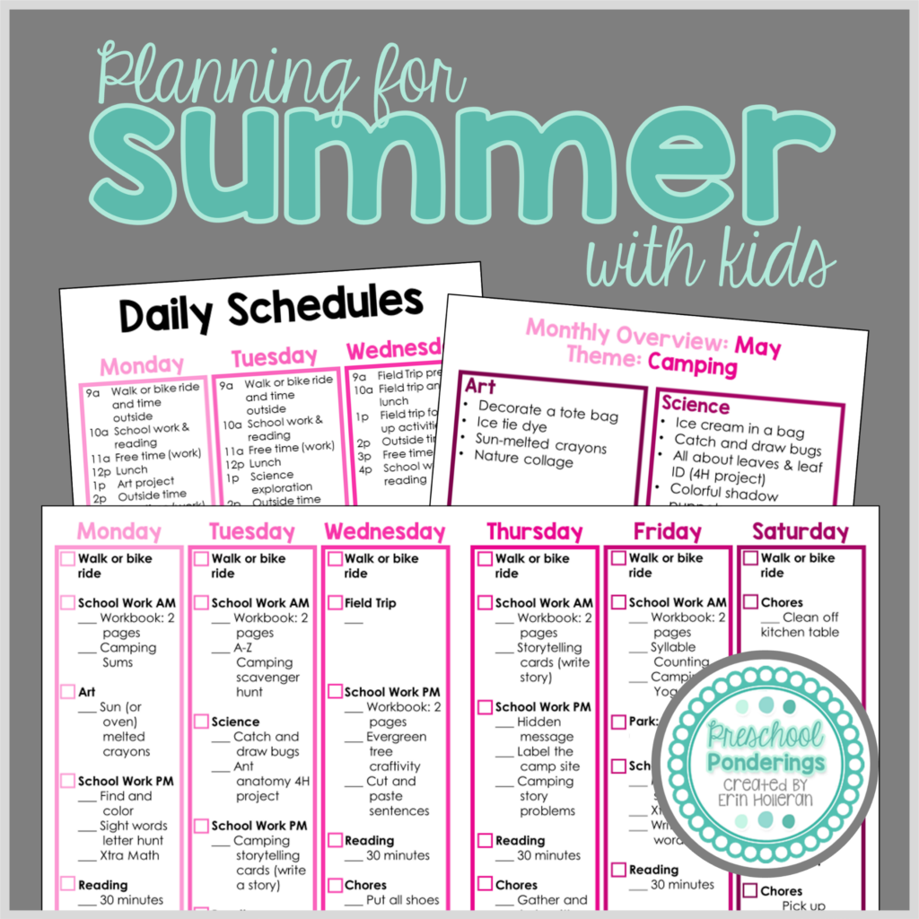 Summer activities for a kindergartener