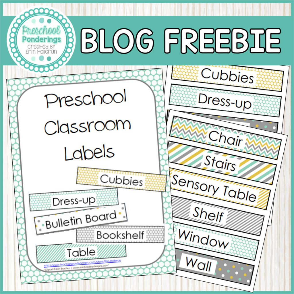 Preschool classroom labels free