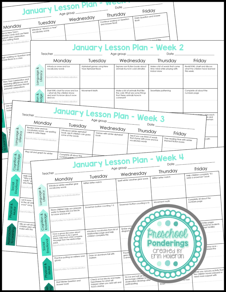 January Preschool Lesson Plans