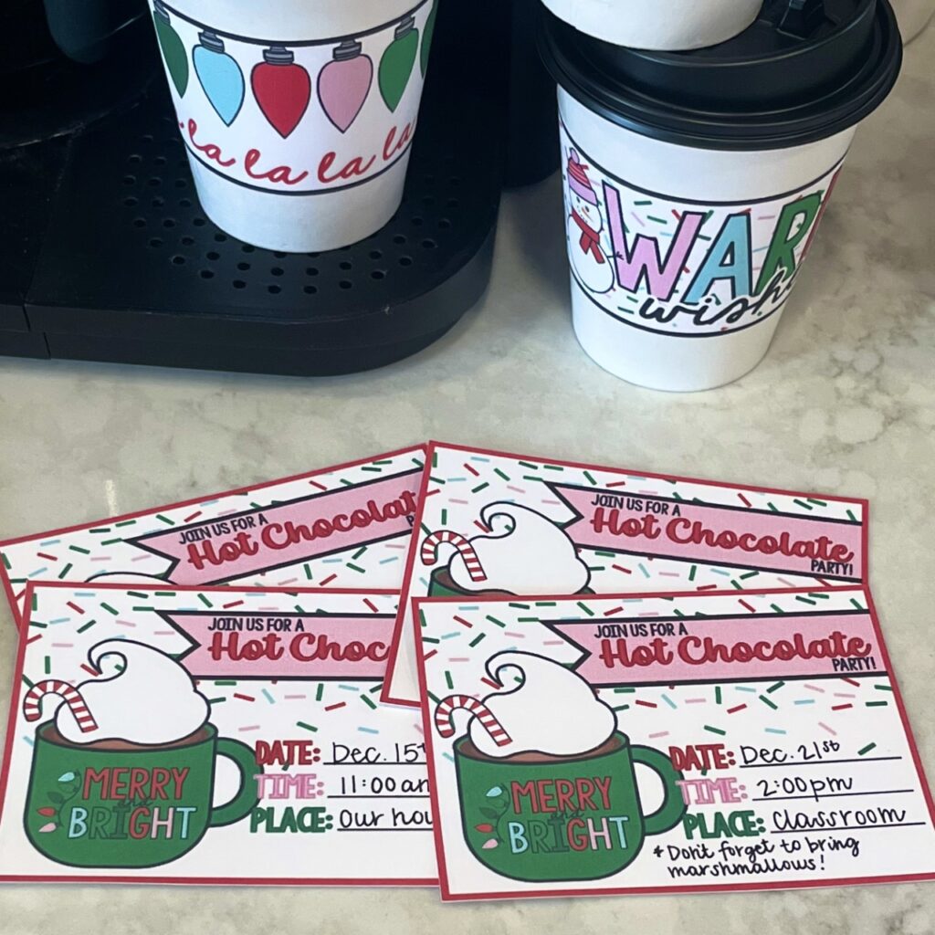 hot chocolate party invitations