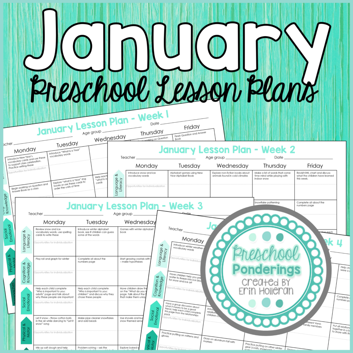 January preschool lesson plans
