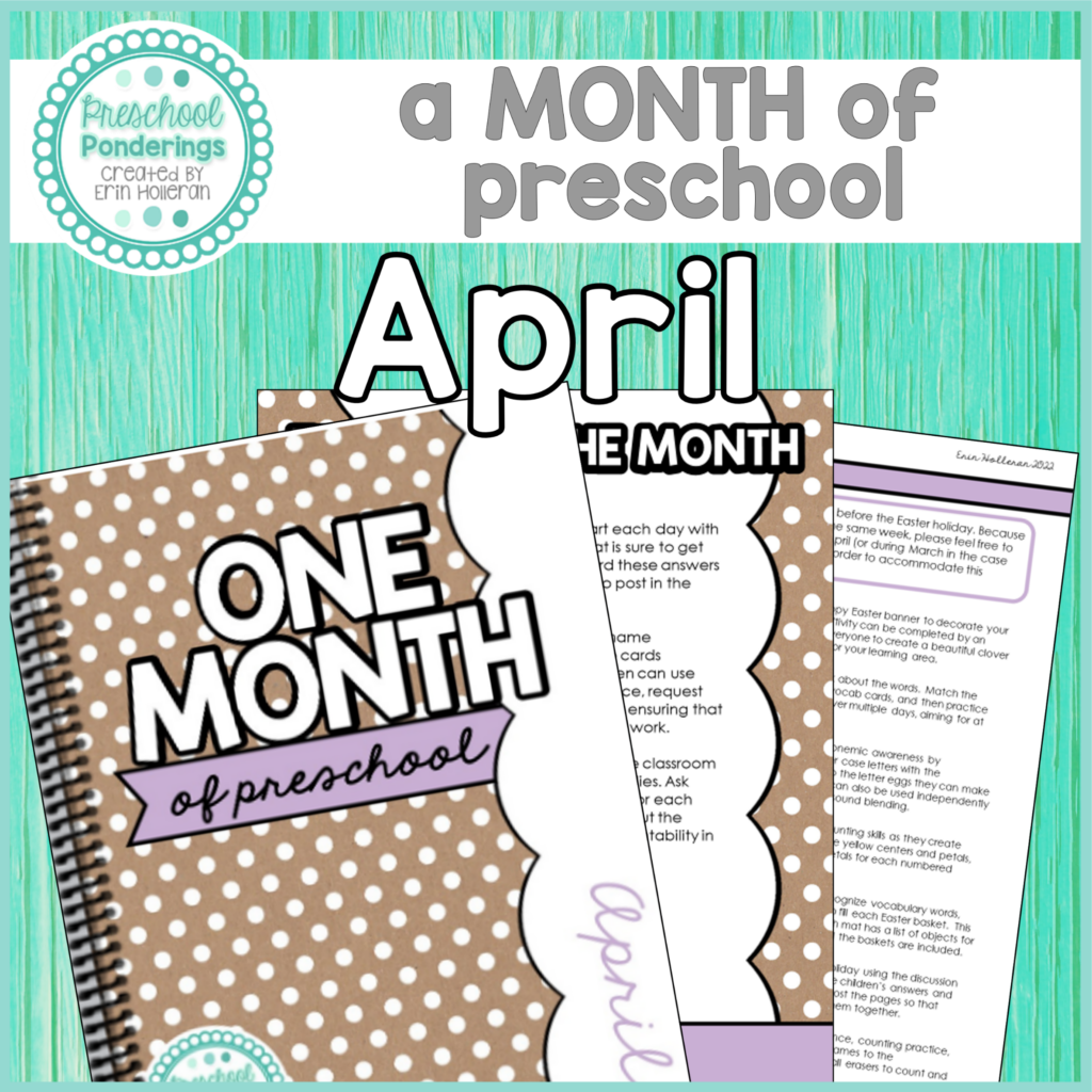 Preschool lesson plans for april