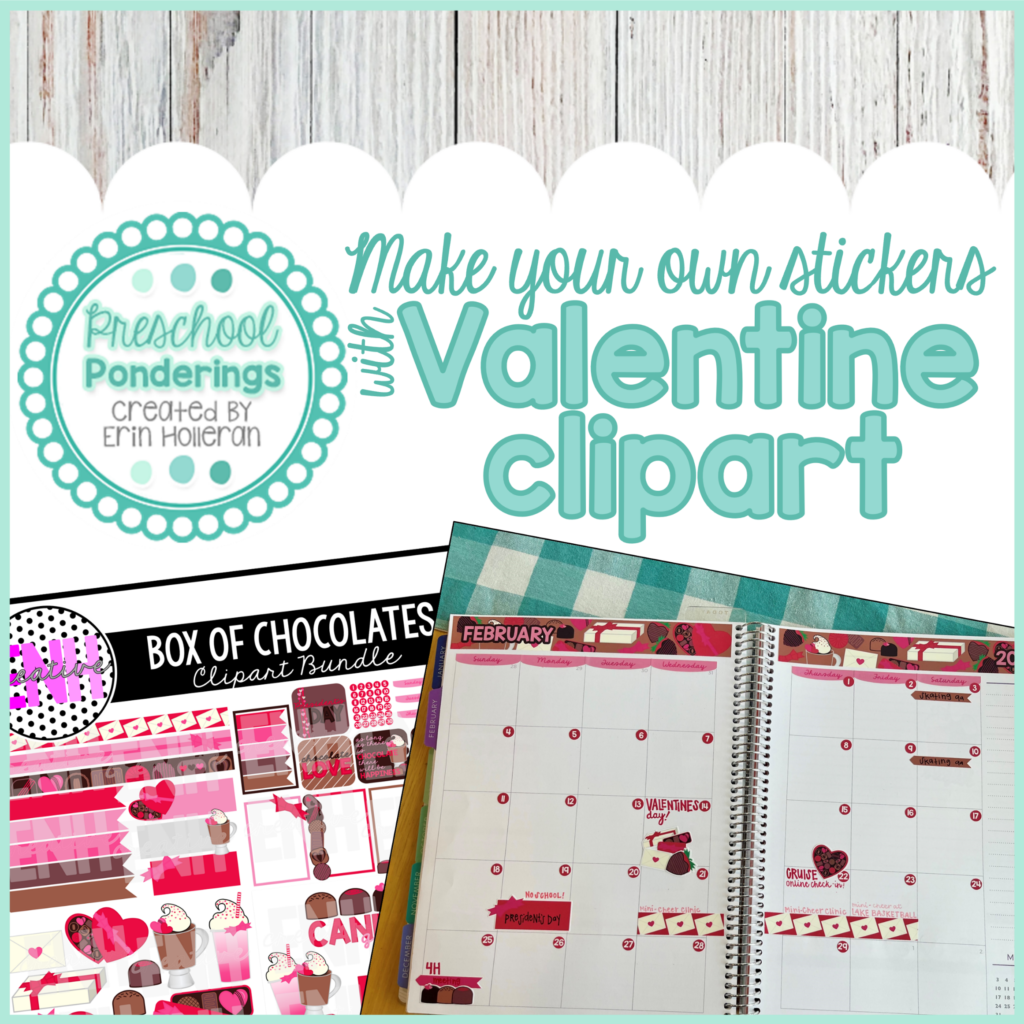 Valentine planner stickers