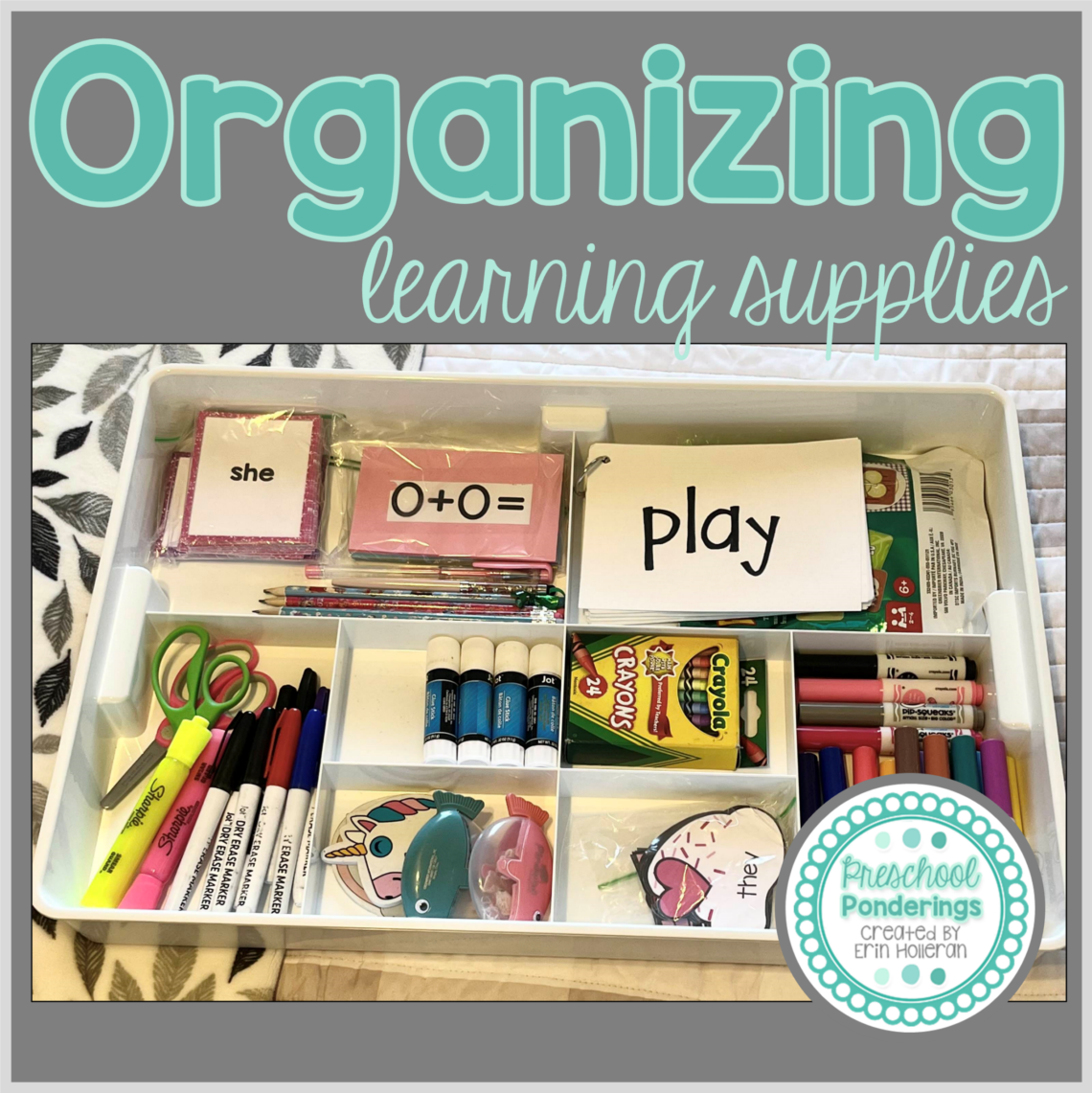 Organizing learning supplies