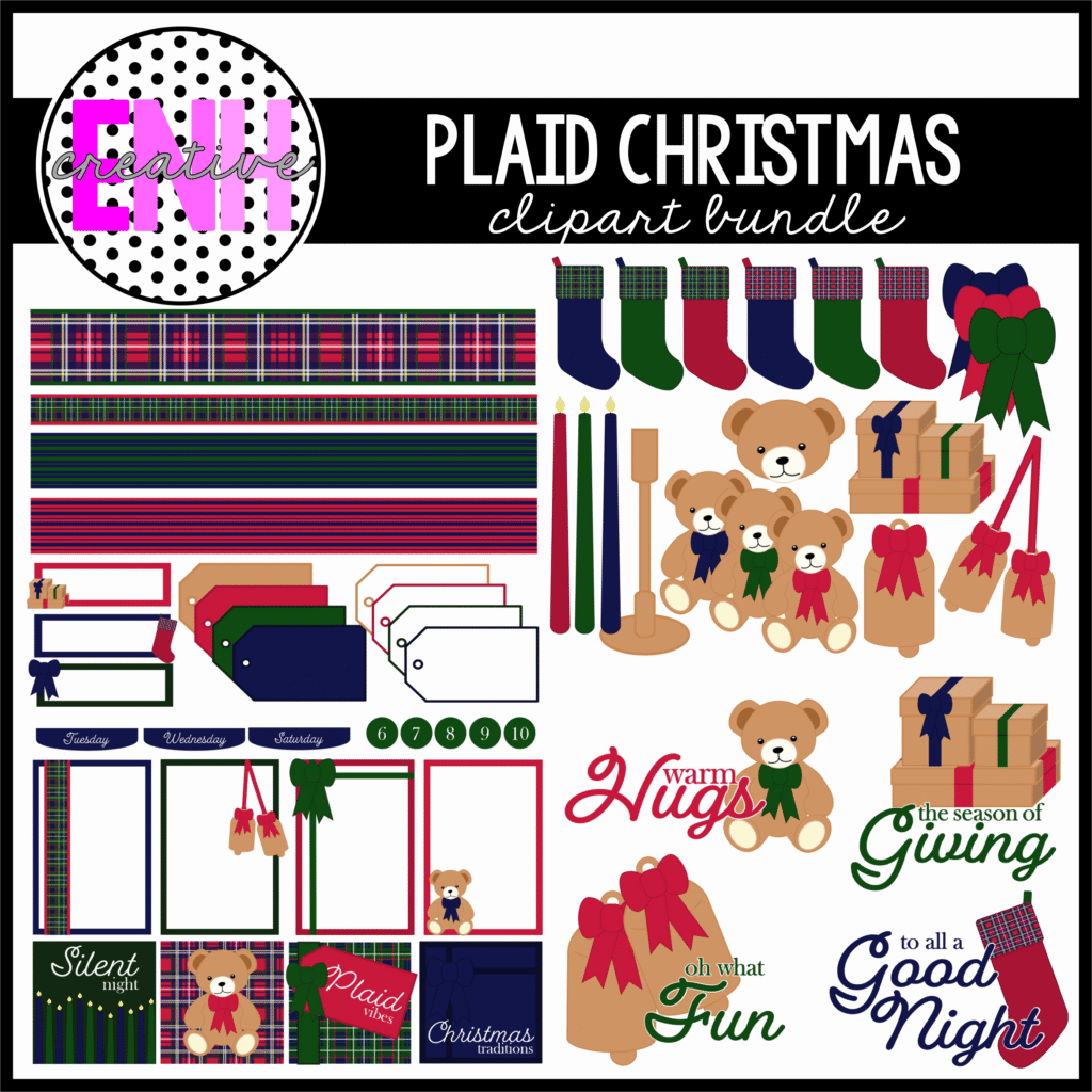 Plaid Christmas Clipart
